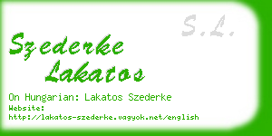 szederke lakatos business card